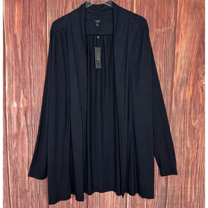Talbots Navy Blue Open Front Cardigan Casual Rayon Lyocell Size 2X NWT